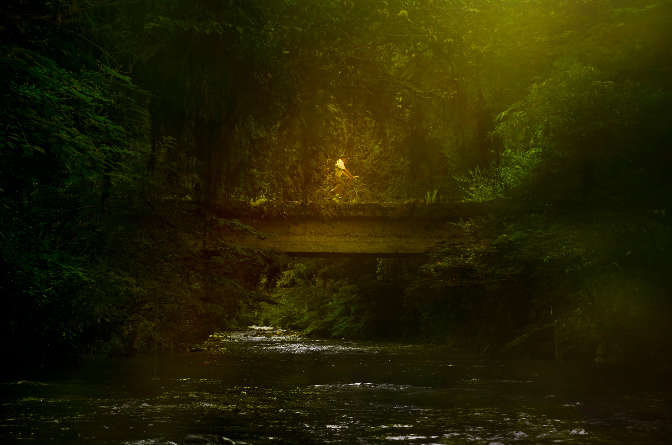 Path of Colors over the Stream — psychological art by Andres Galan